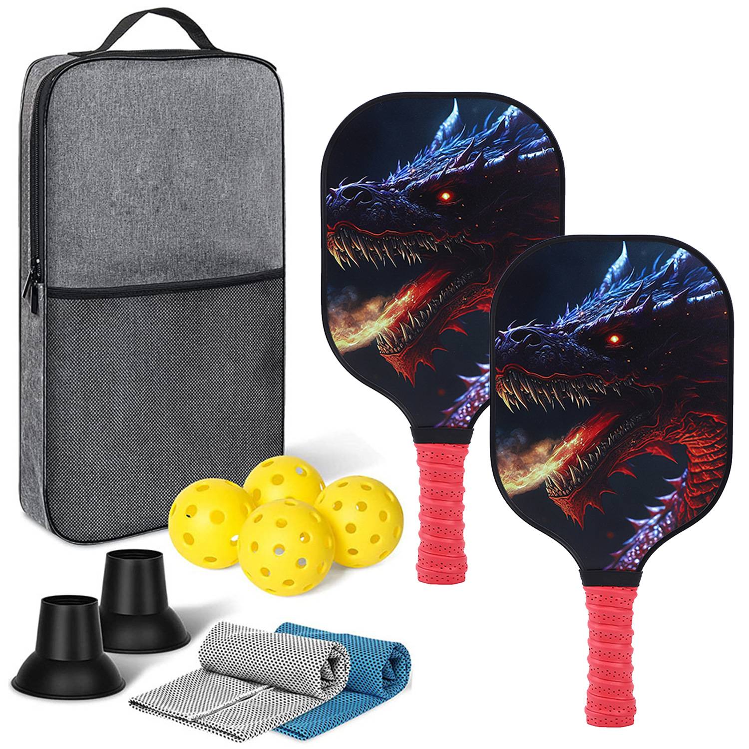 [Ultra-Light match-level carbon fiber-8] Double shot+4 ball+backpack+two sweat towels+two pickups